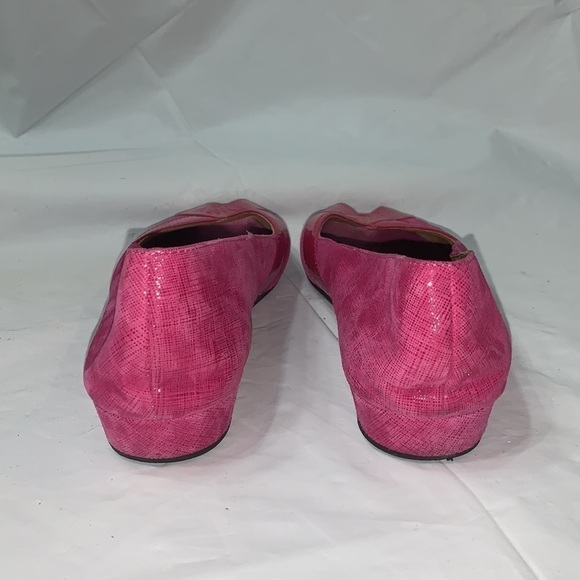 Fs/ny Fuchsia Indy Peep Toe French Sole Wedge Made in Italy Size 9.5 - Picture 8 of 9